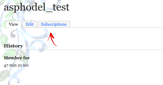 Subscriptions tab